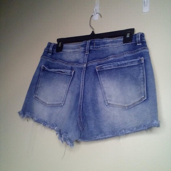 Disclosure Shorts 13 31 Denim Distressed Raw Hem Blue - Picture 11 of 15